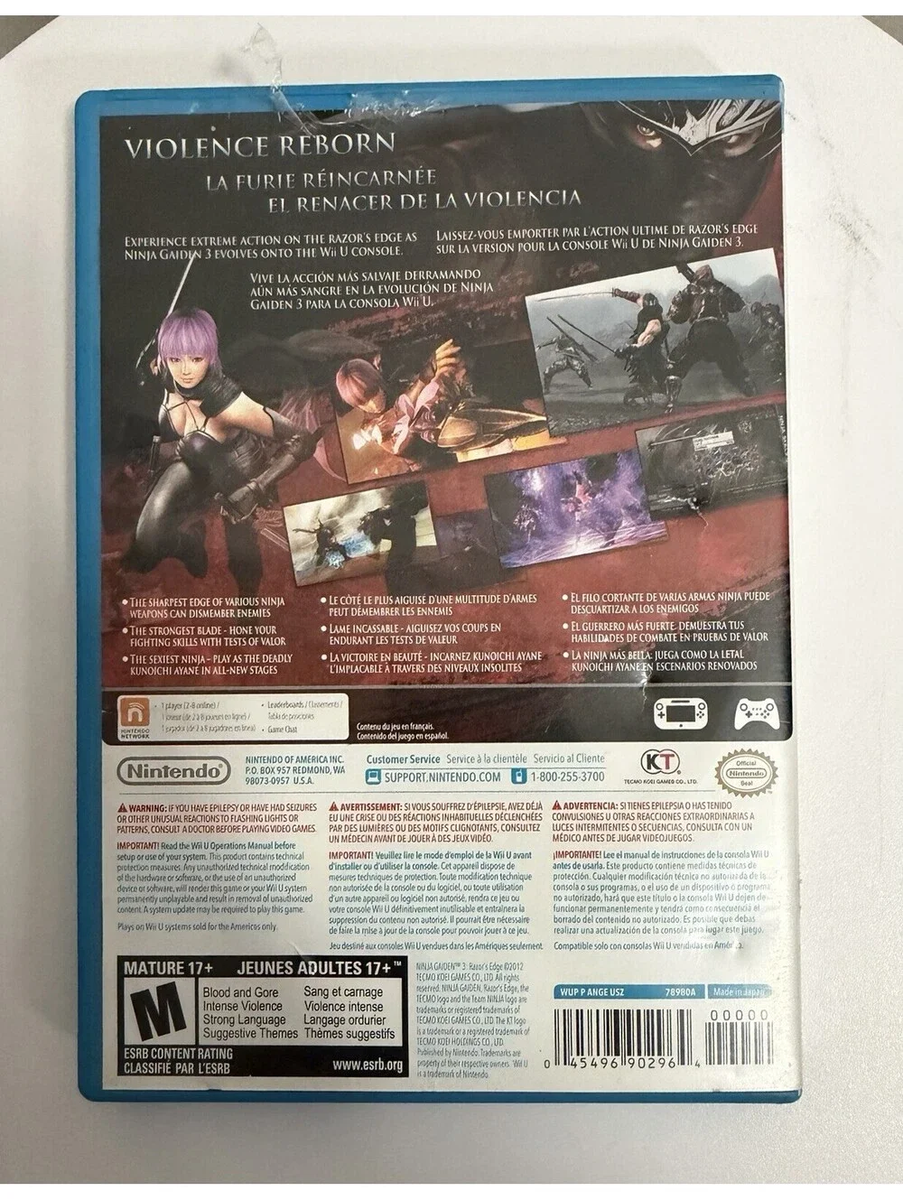 Ninja Gaiden 3: Razor's Edge (Nintendo Wii U, 2012)